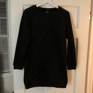 Black sweater dress.